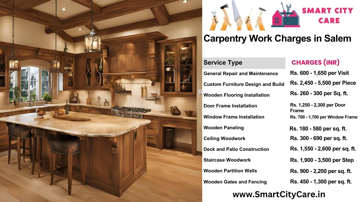 Carpentry Work Charges list in Salem