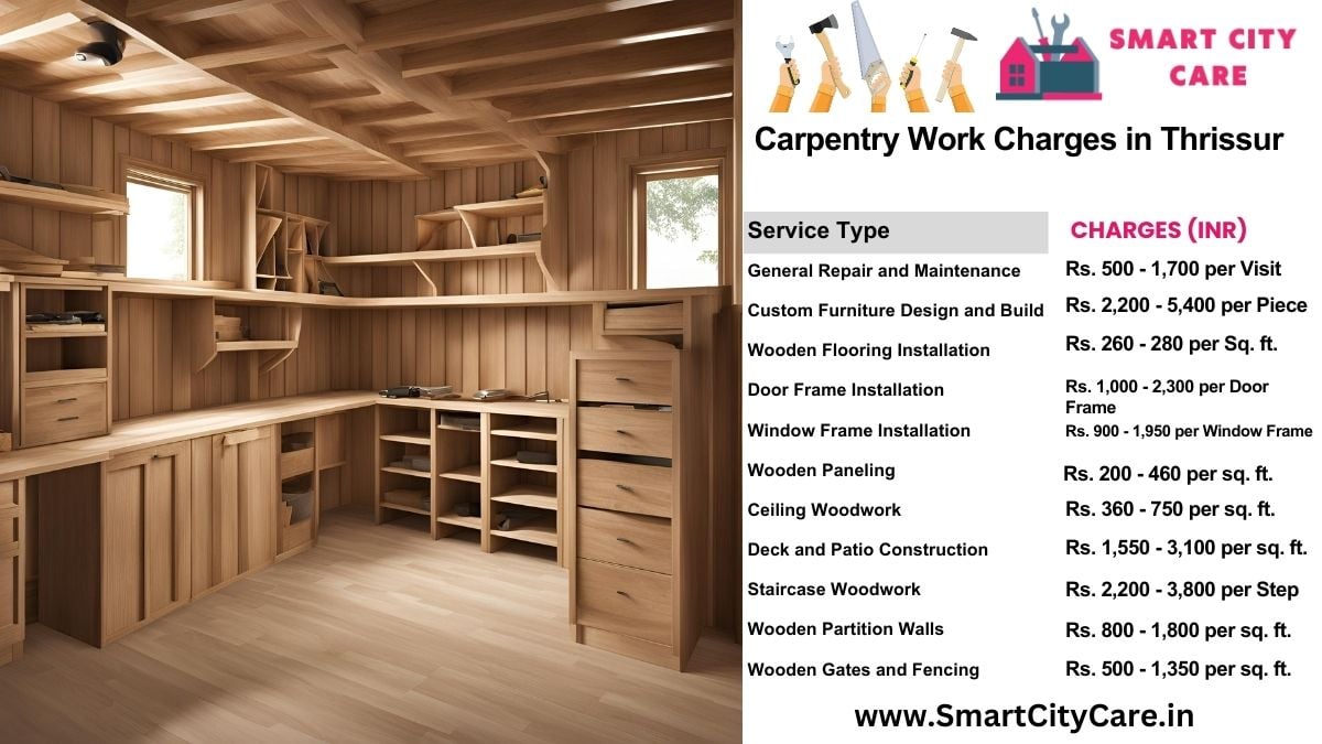 Carpentry Work Charges list in Thrissur