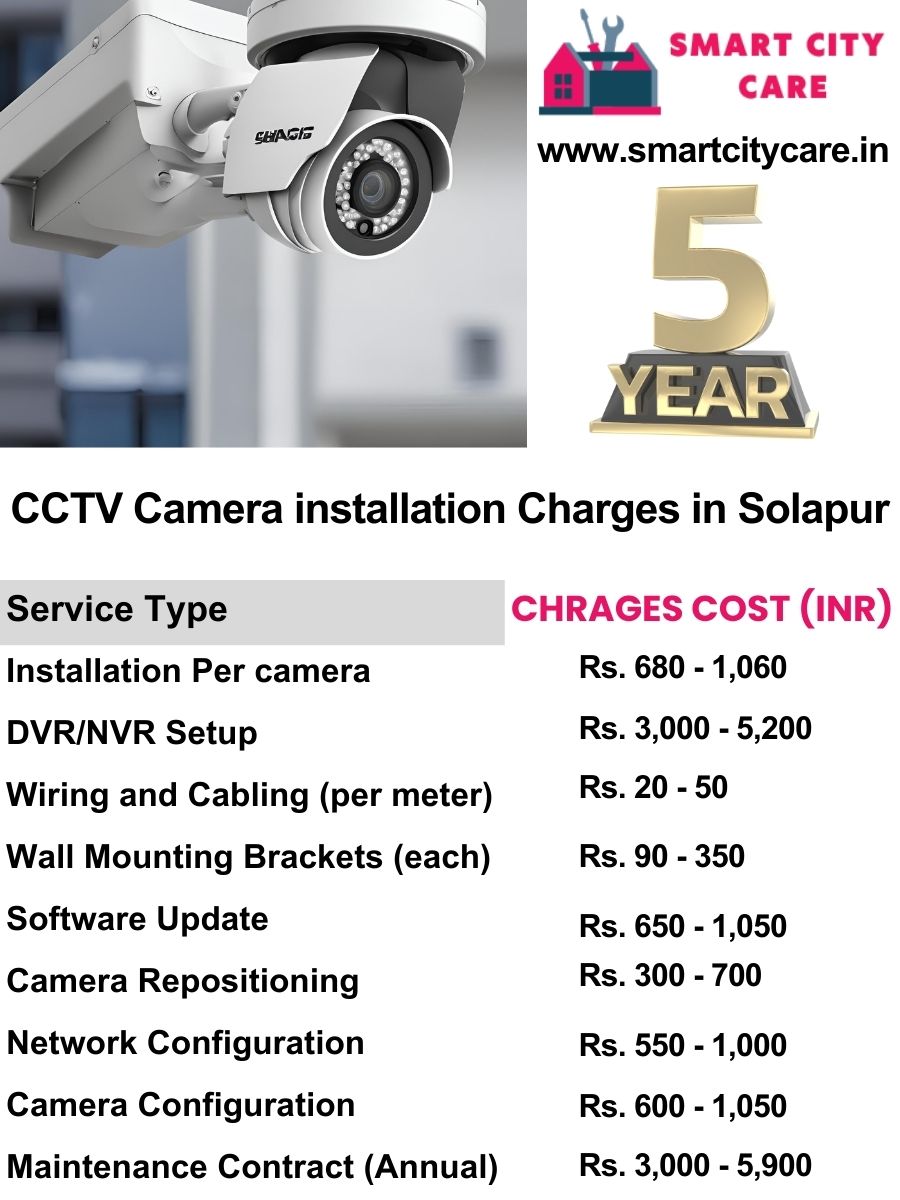 CCTV camera installation cost list in Solapur