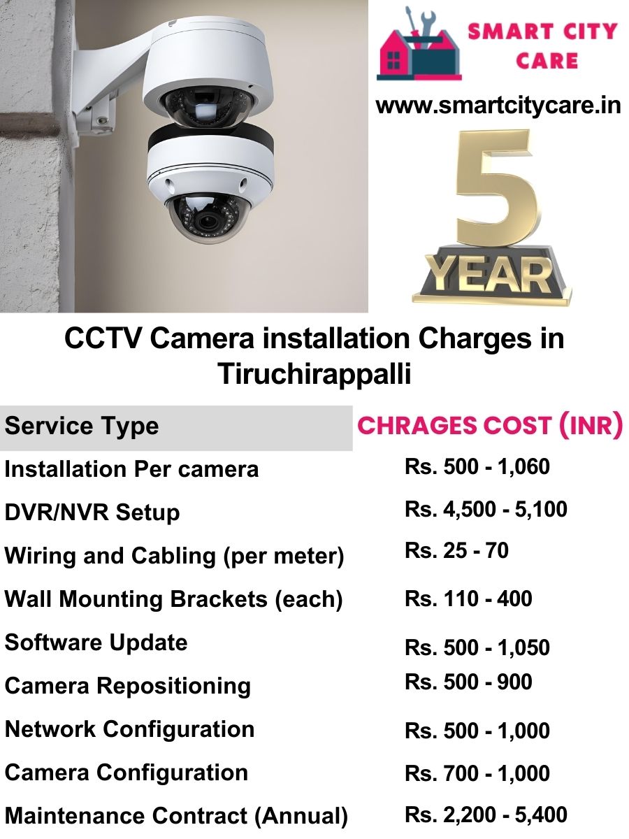 CCTV camera installation cost list in Tiruchirappalli