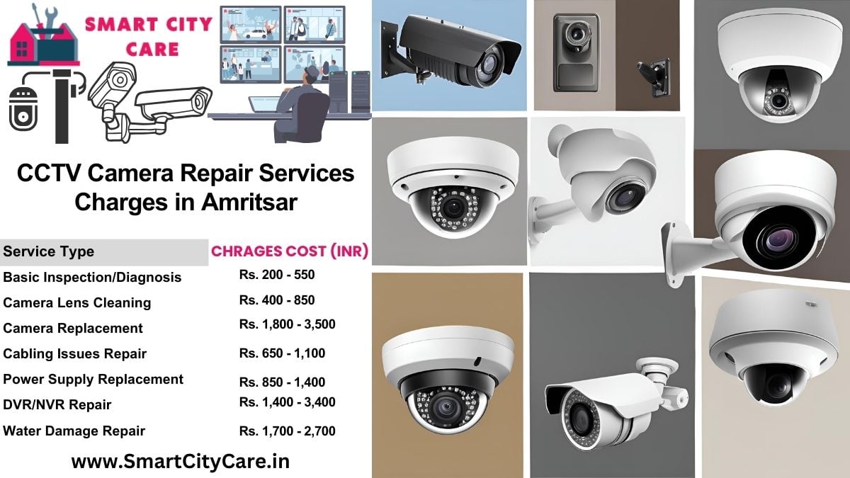 CCTV camera repair services charges list in Amritsar