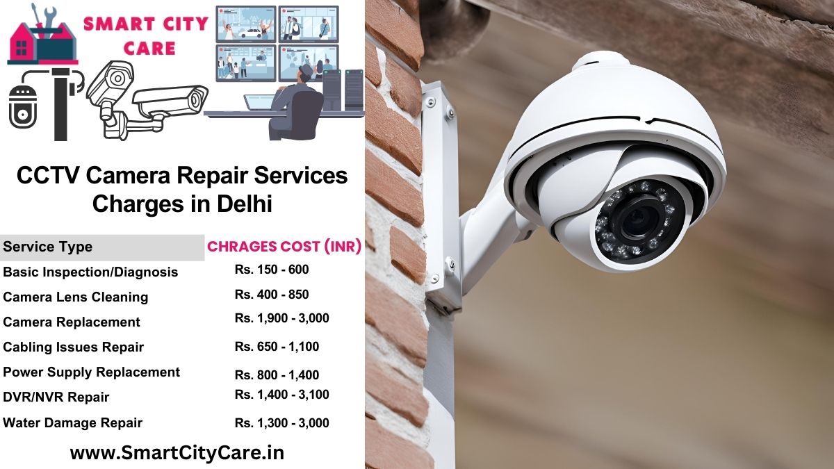 CCTV camera repair services charges list in Delhi