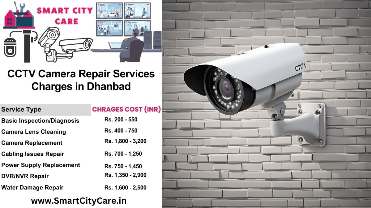 CCTV camera repair services charges list in Dhanbad