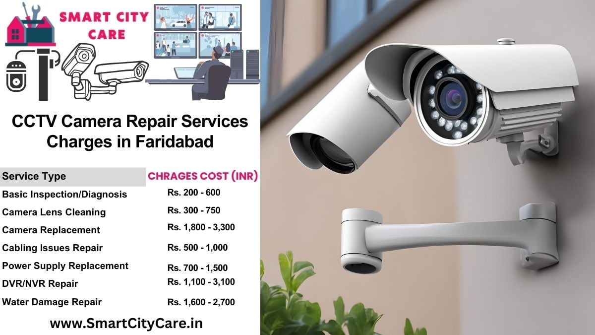 CCTV camera repair services charges list in Faridabad