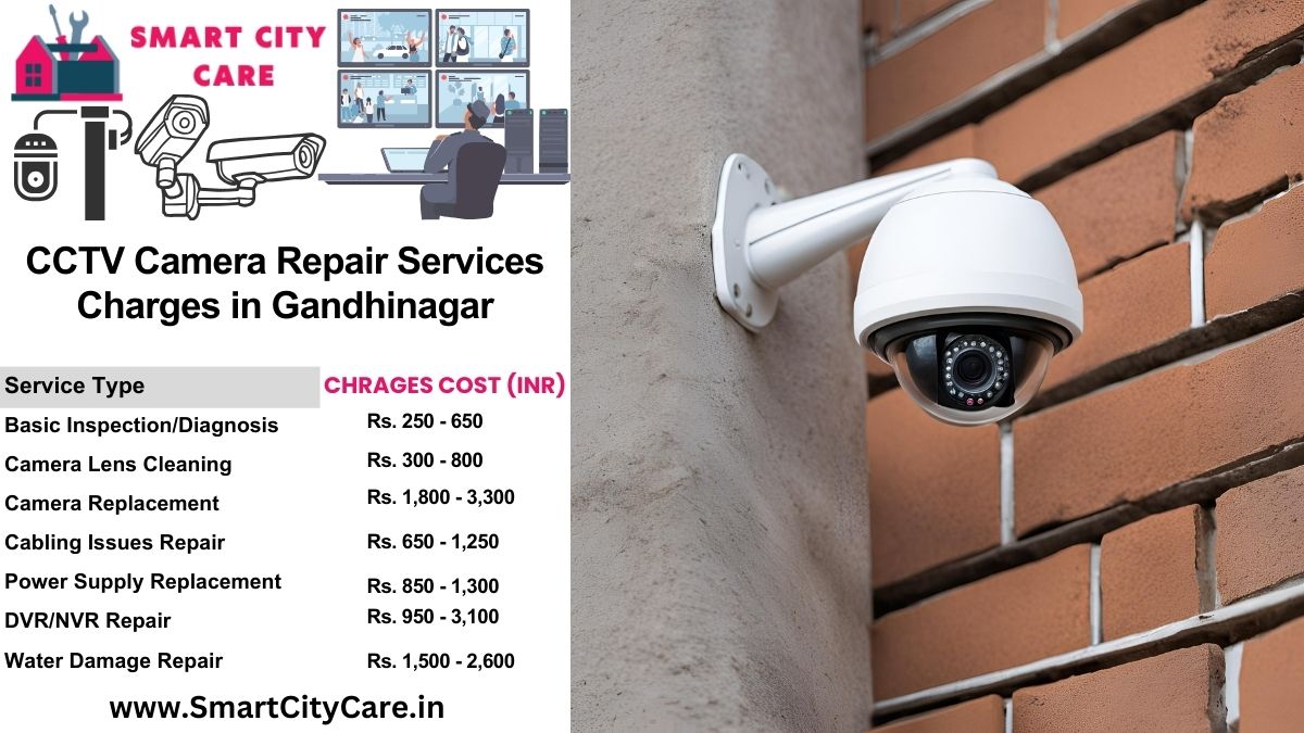 CCTV camera repair services charges list in Gandhinagar