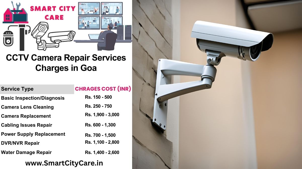 CCTV camera repair services charges list in Goa