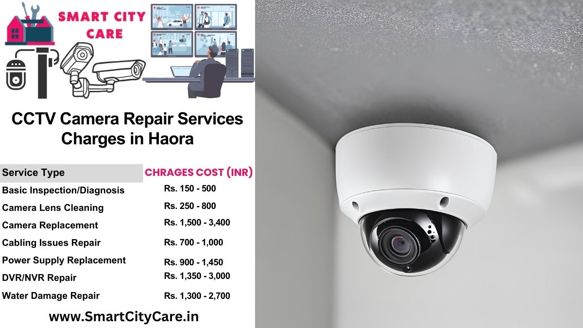 CCTV camera repair services charges list in Haora