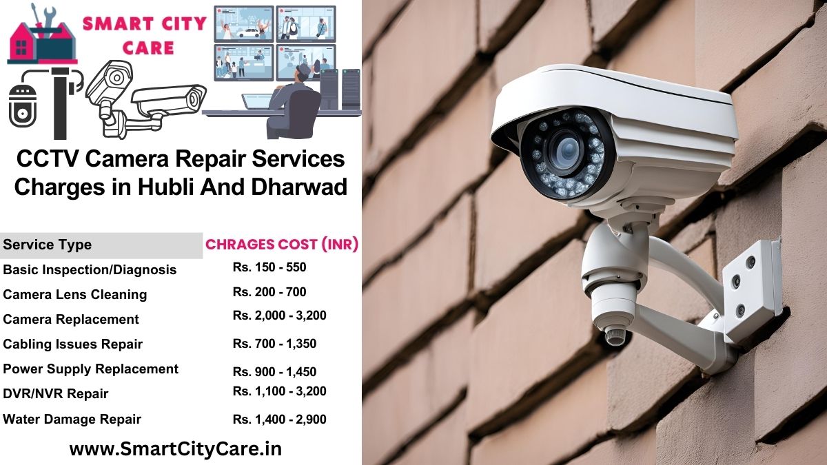 CCTV camera repair services charges list in Hubli-and-dharwad