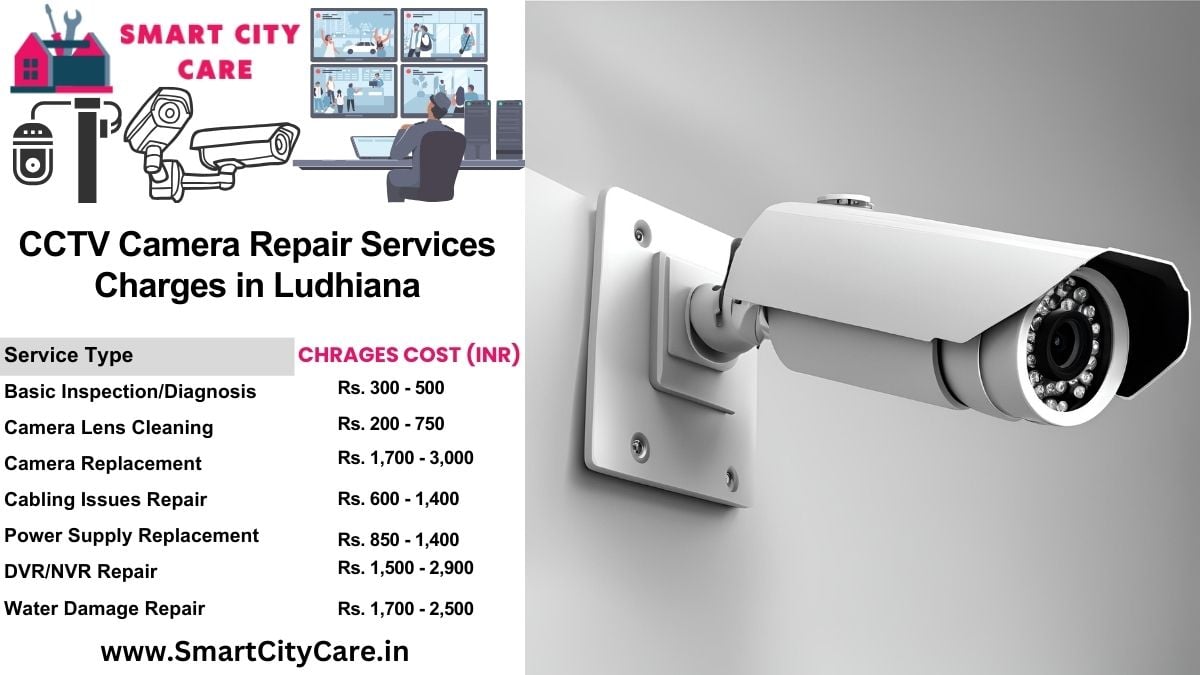 CCTV camera repair services charges list in Ludhiana