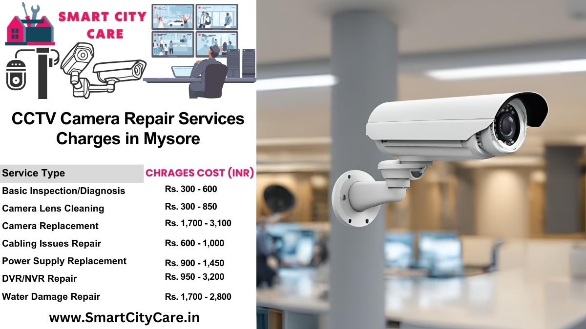 CCTV camera repair services charges list in Mysore