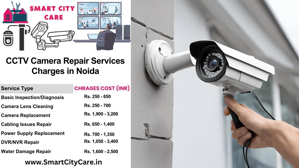 CCTV camera repair services charges list in Noida