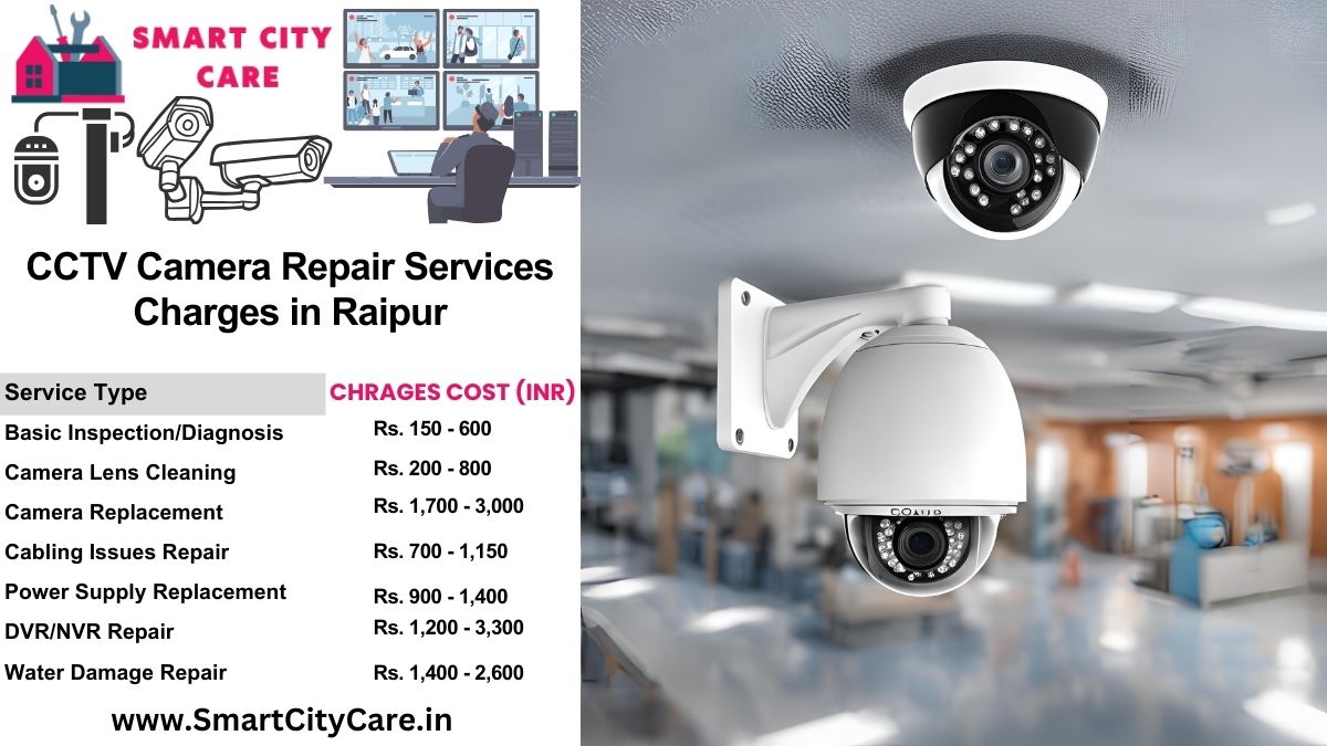 CCTV camera repair services charges list in Raipur