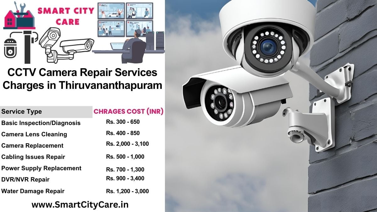 CCTV camera repair services charges list in Thiruvananthapuram