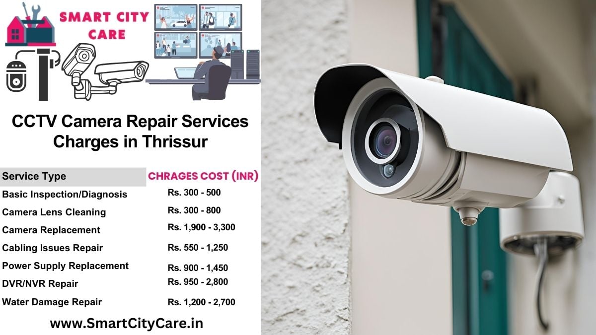 CCTV camera repair services charges list in Thrissur