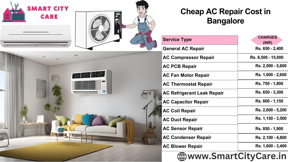 Cheap AC repair Cost list in Bangalore