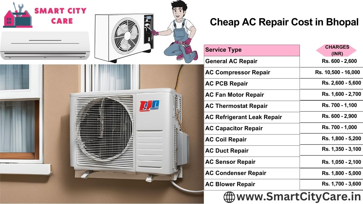 Cheap AC repair Cost list in Bhopal