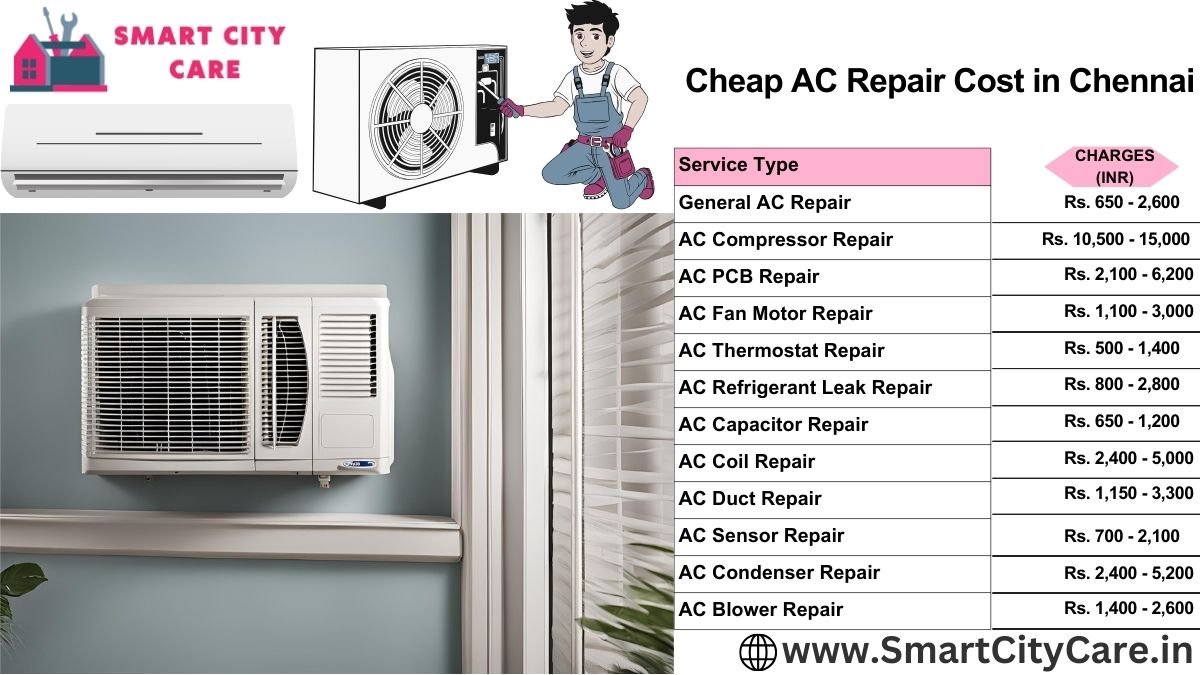 Cheap AC repair Cost list in Chennai