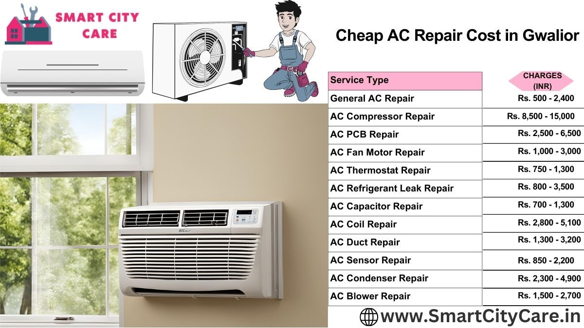 Cheap AC repair Cost list in Gwalior