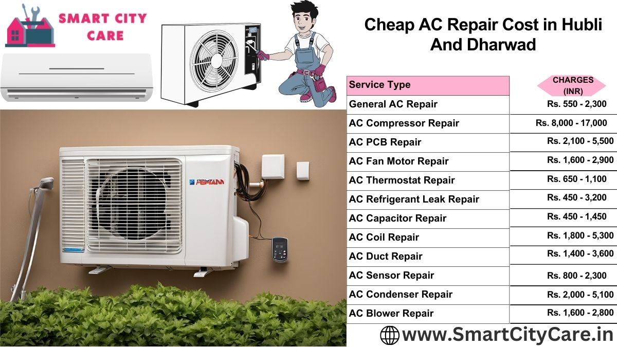 Cheap AC repair Cost list in Hubli-and-dharwad