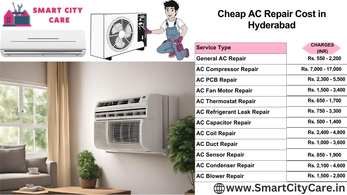 Cheap AC repair Cost list in Hyderabad