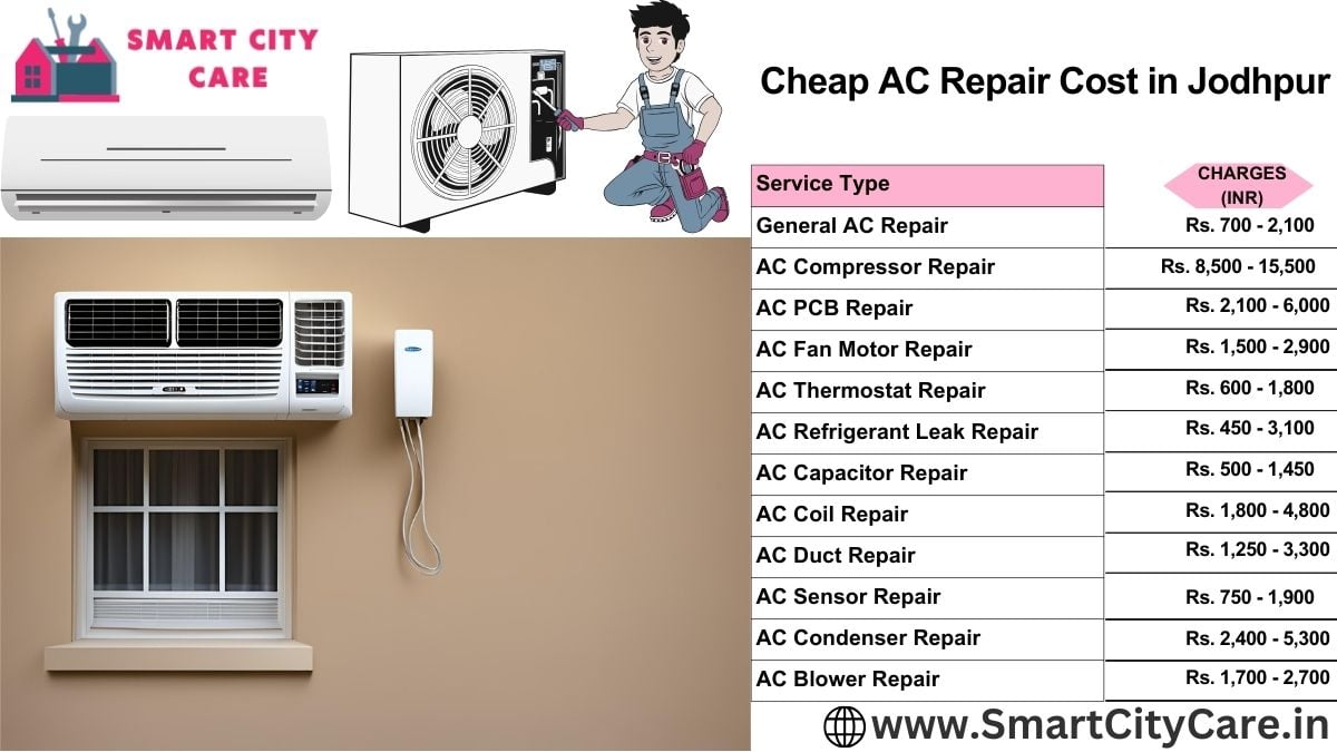 Cheap AC repair Cost list in Jodhpur