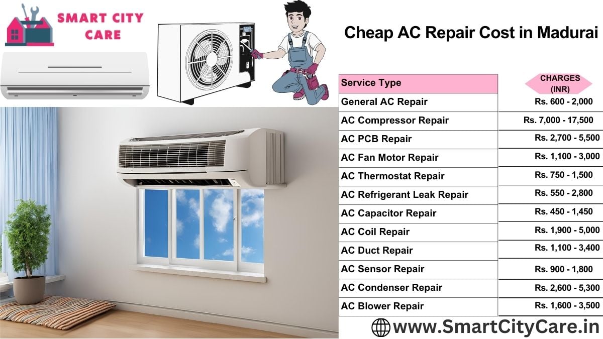 Cheap AC repair Cost list in Madurai