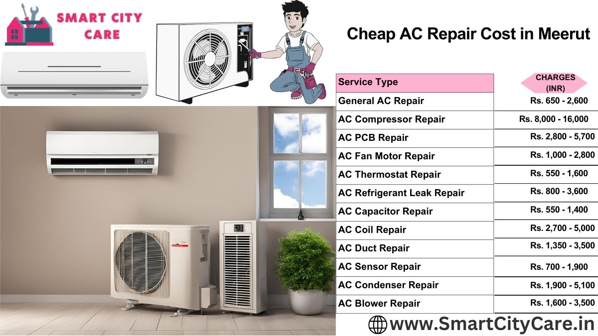 Cheap AC repair Cost list in Meerut