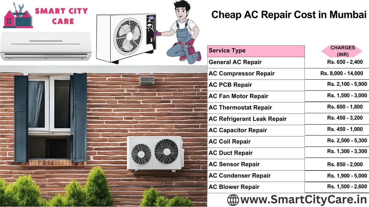 Cheap AC repair Cost list in Mumbai