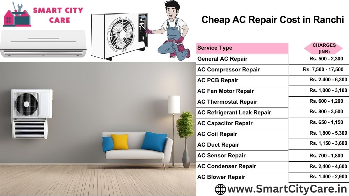 Cheap AC repair Cost list in Ranchi