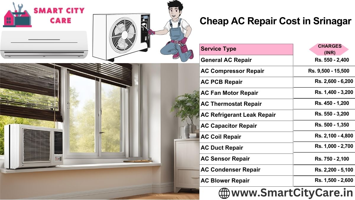 Cheap AC repair Cost list in Srinagar