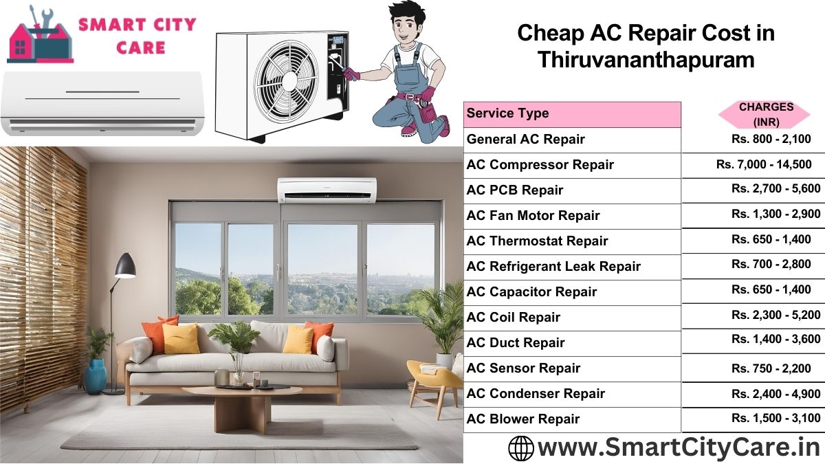 Cheap AC repair Cost list in Thiruvananthapuram