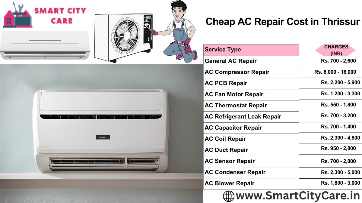 Cheap AC repair Cost list in Thrissur