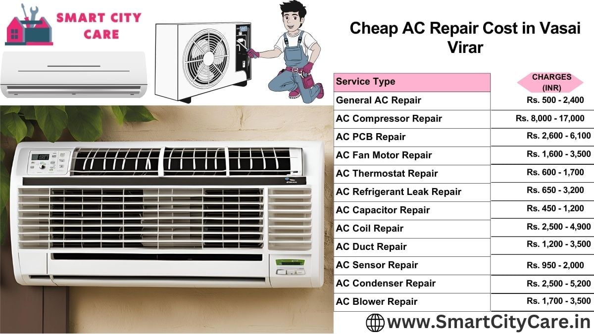 Cheap AC repair Cost list in Vasai virar