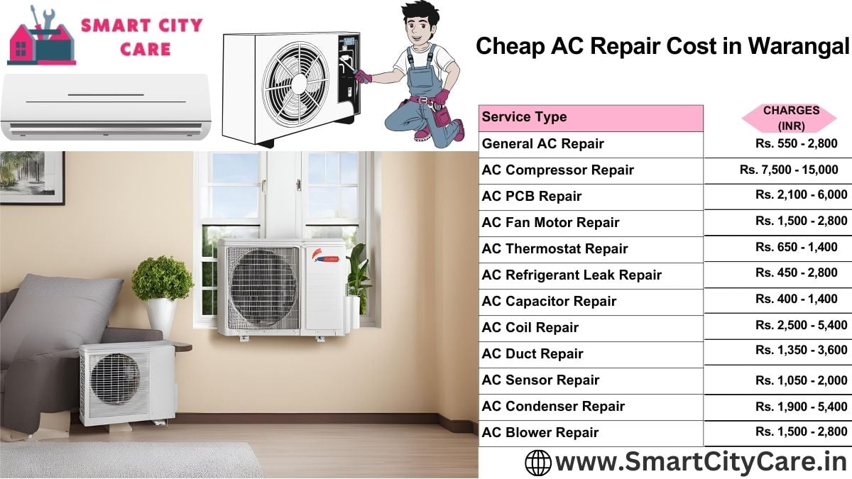 Cheap AC repair Cost list in Warangal