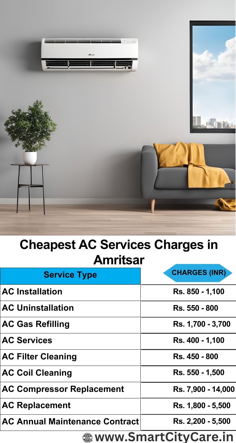 AC Services charges list in Amritsar