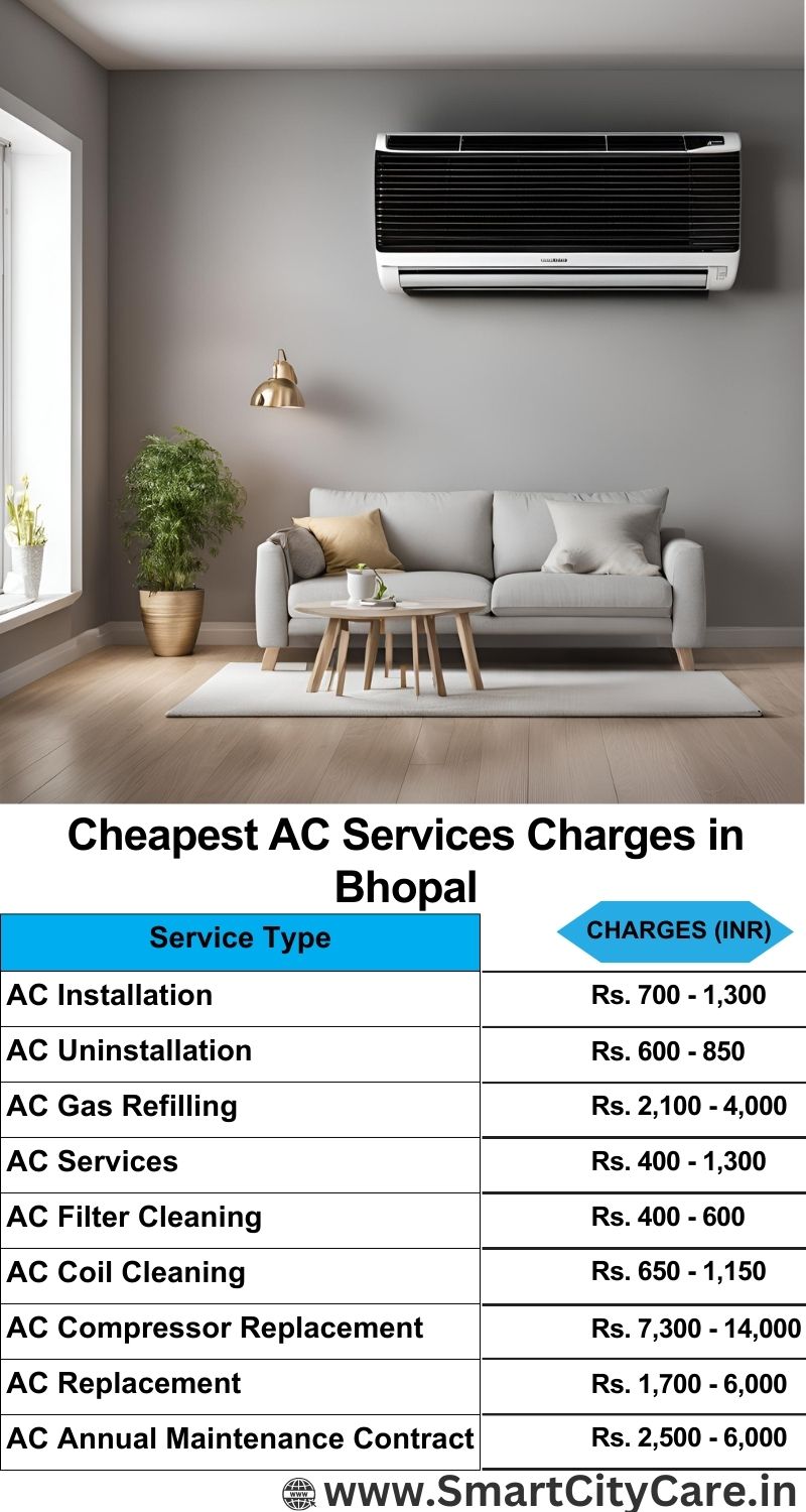 AC Services charges list in Bhopal