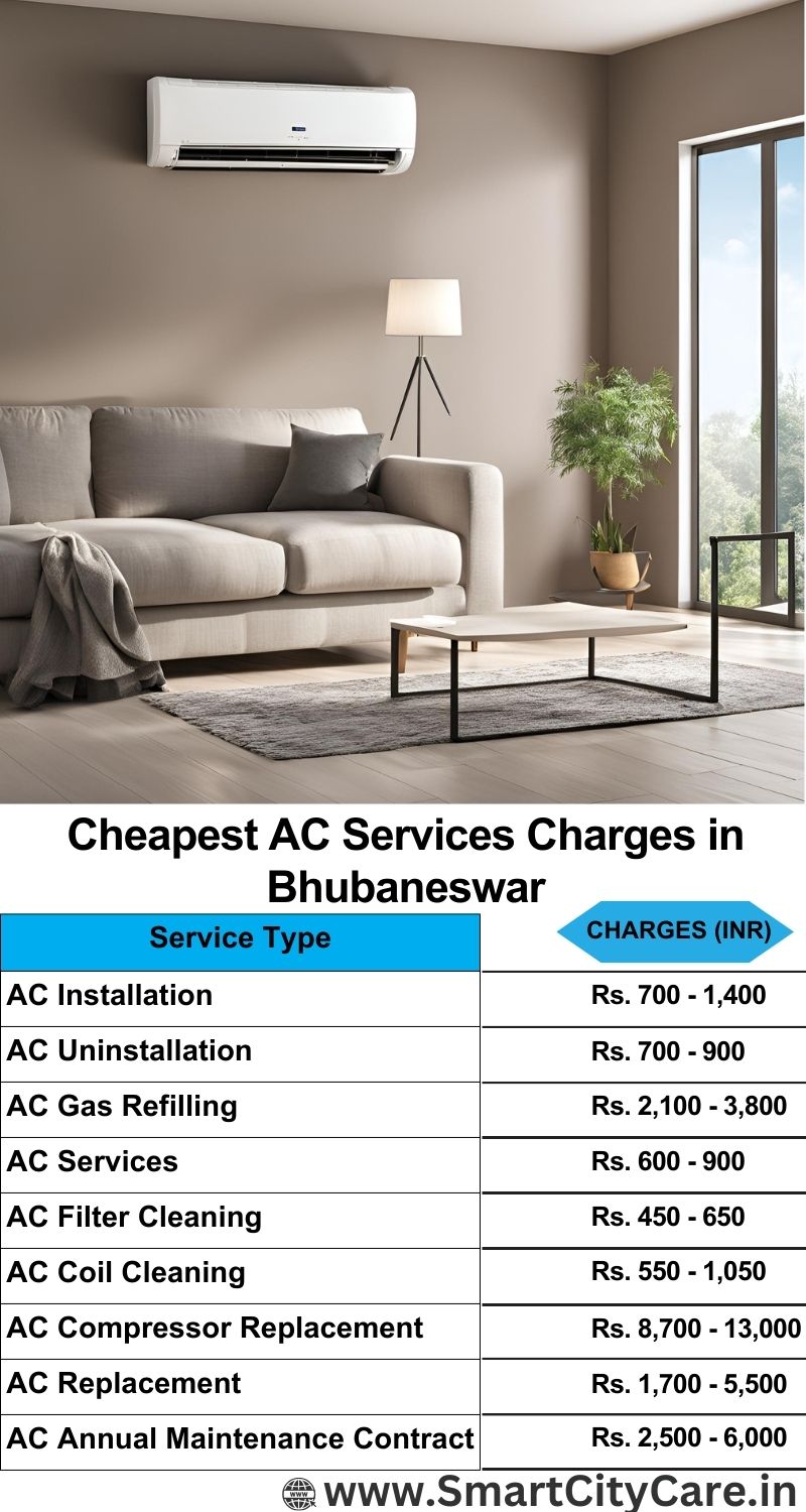 AC Services charges list in Bhubaneswar