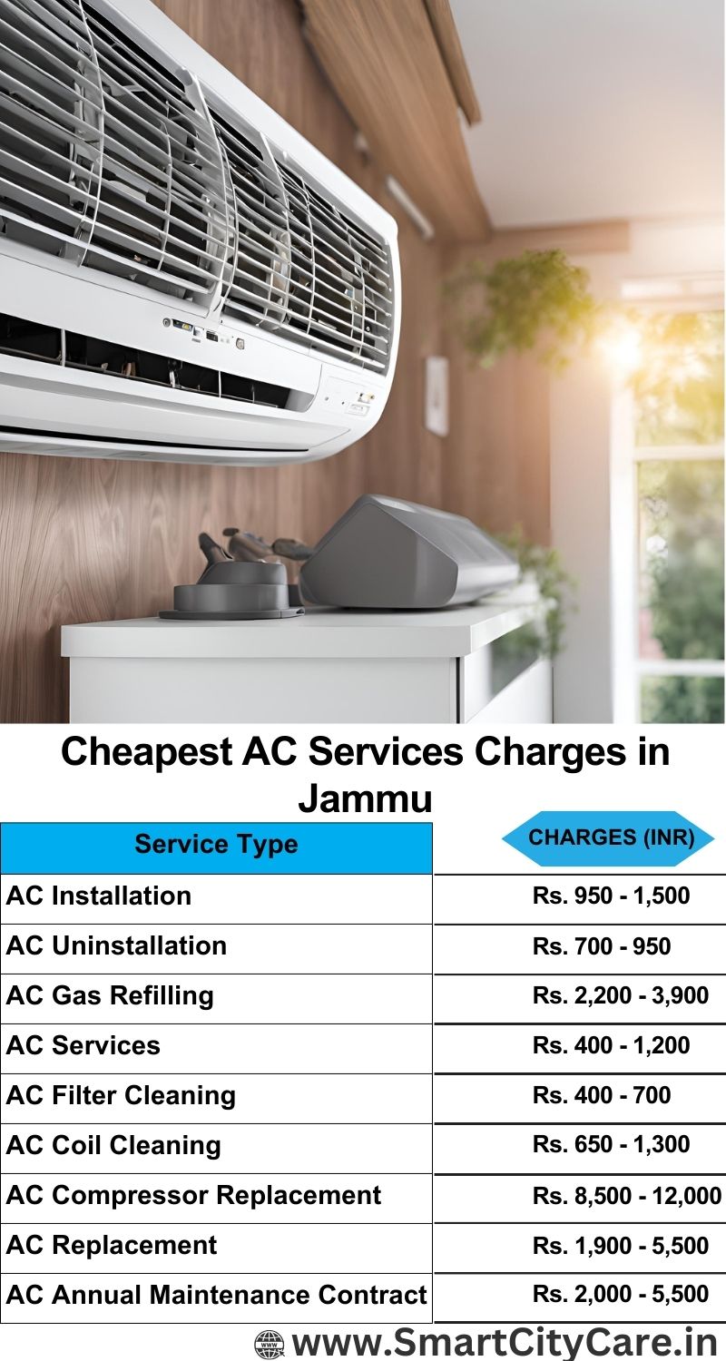 AC Services charges list in Jammu