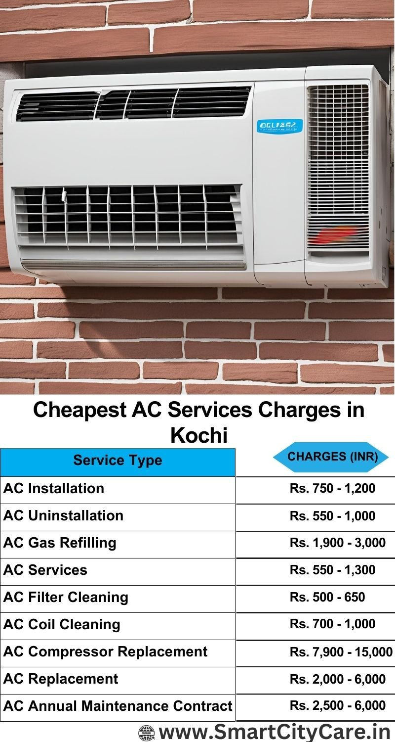 AC Services charges list in Kochi