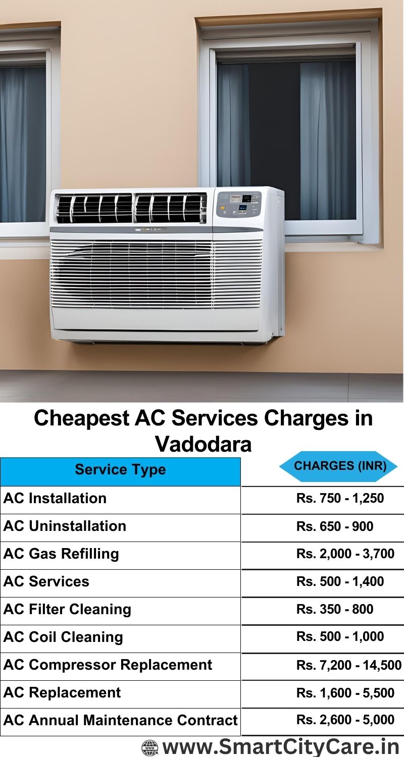 AC Services charges list in Vadodara