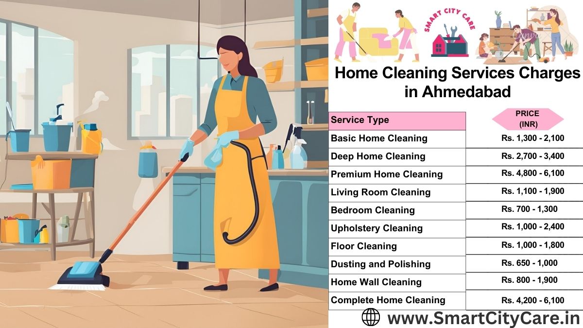 Home Cleaning Charges list in Ahmedabad