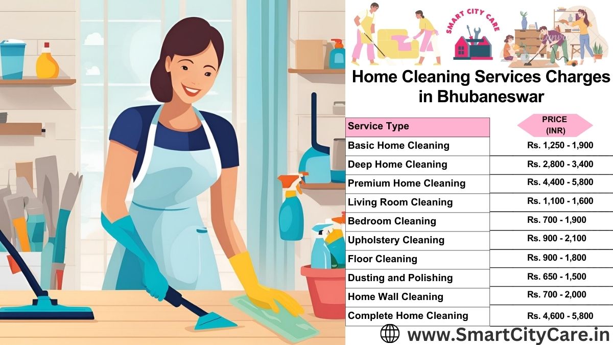 Home Cleaning Charges list in Bhubaneswar