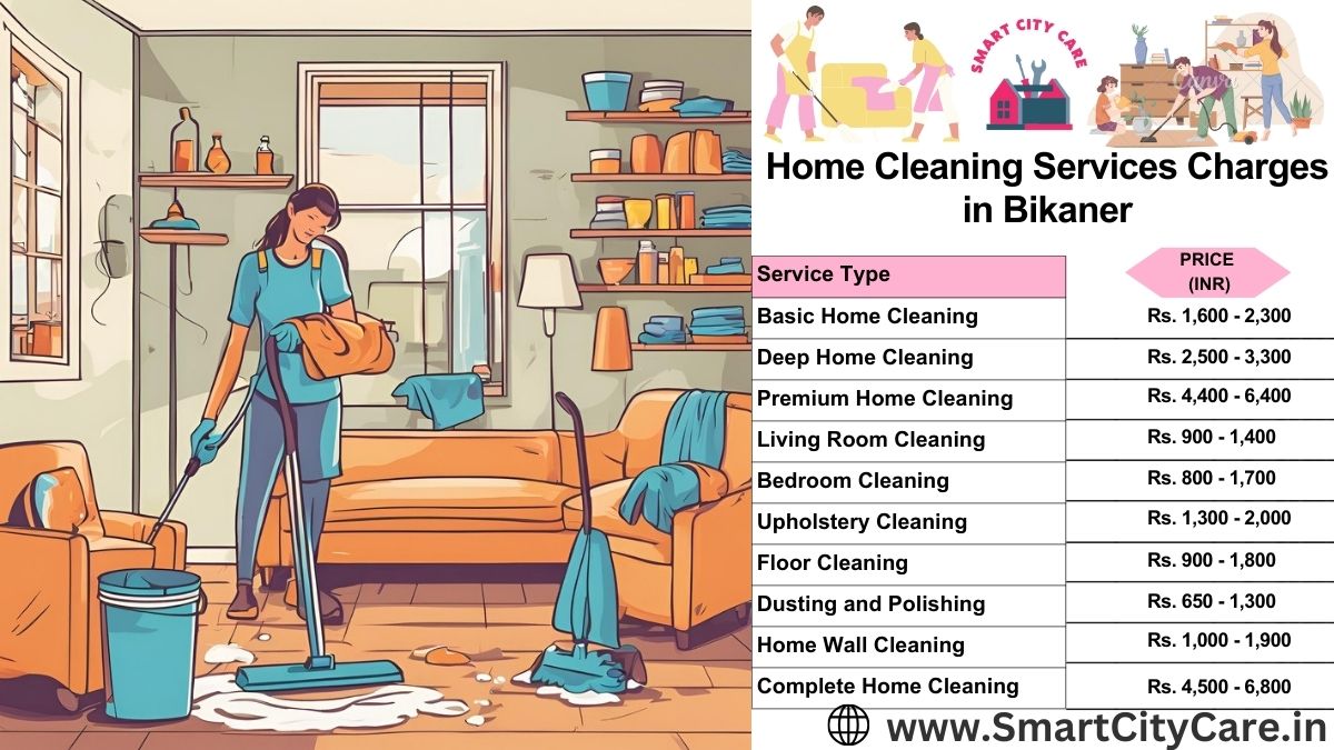 Home Cleaning Charges list in Bikaner