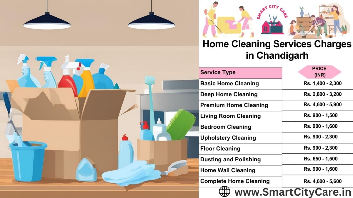 Home Cleaning Charges list in Chandigarh