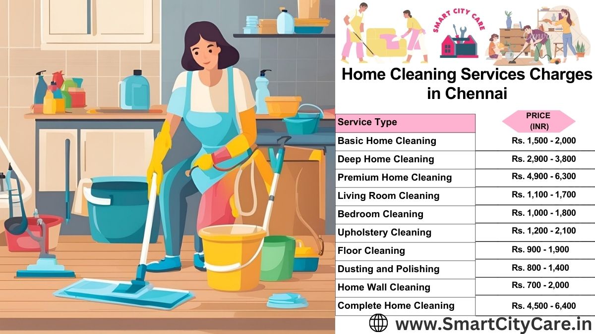 Home Cleaning Charges list in Chennai