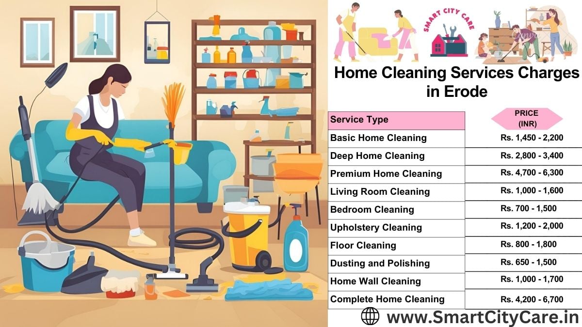 Home Cleaning Charges list in Erode