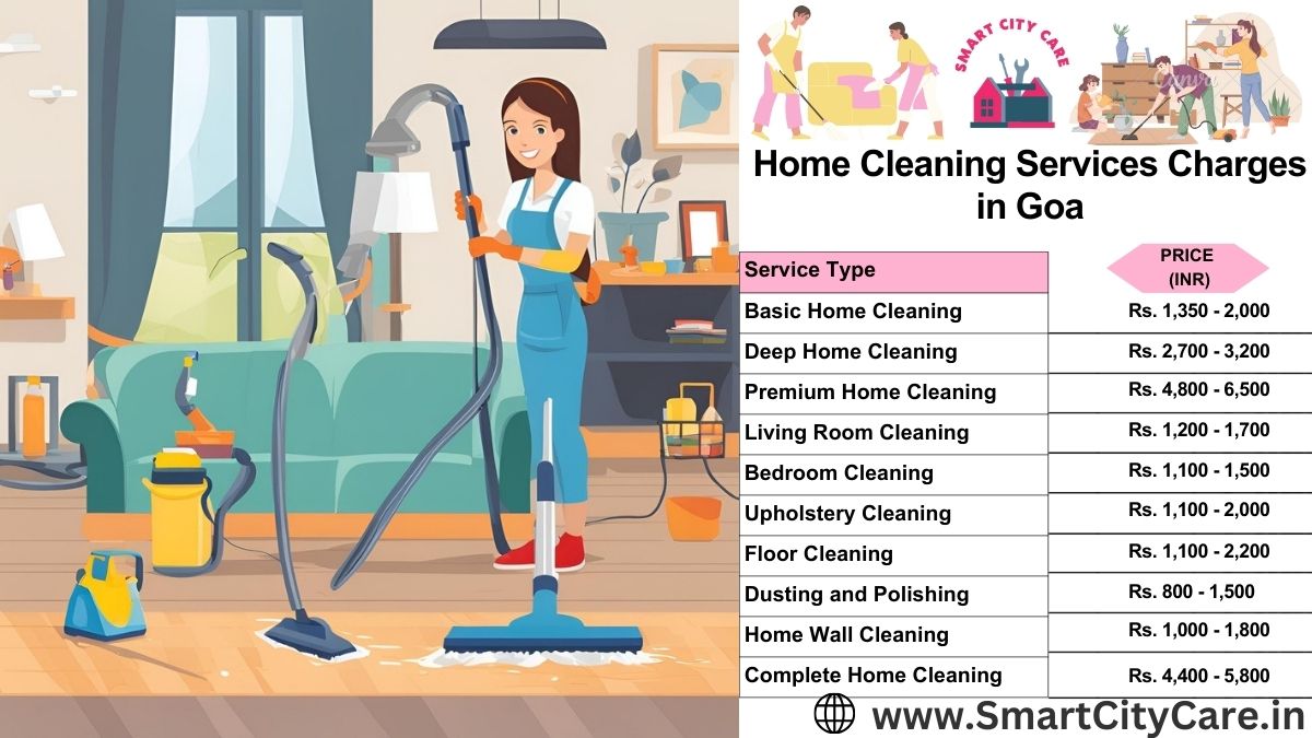 Home Cleaning Charges list in Goa