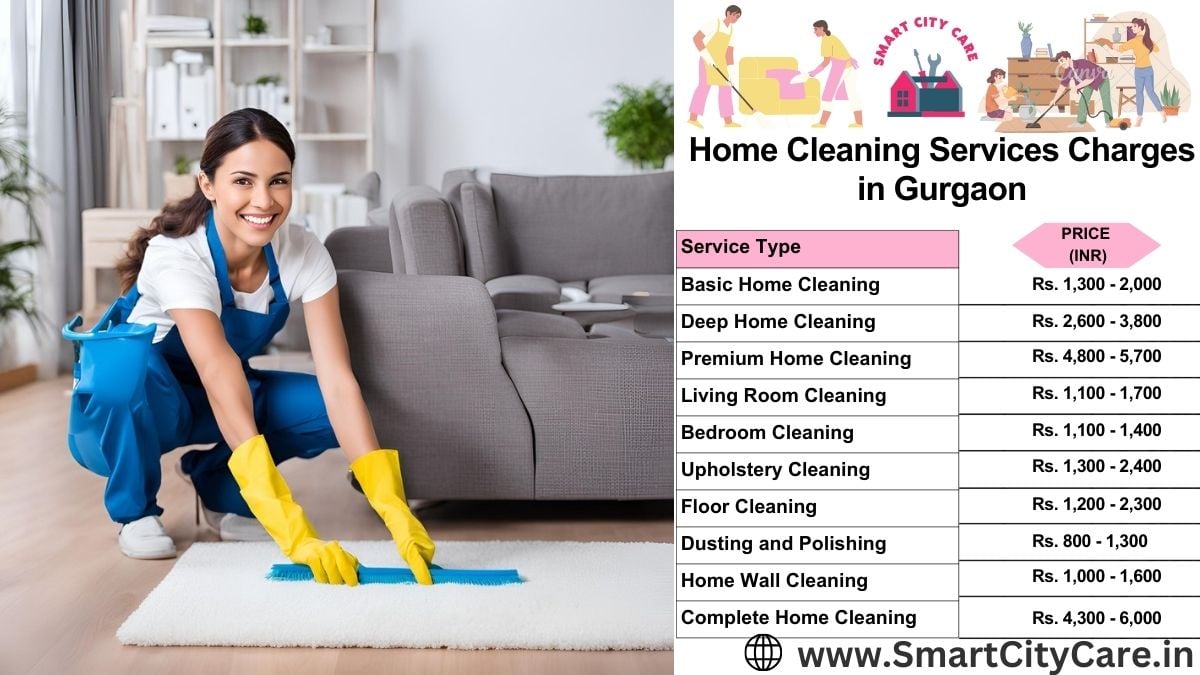 Home Cleaning Charges list in Gurgaon