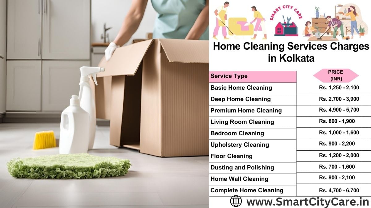 Home Cleaning Charges list in Kolkata