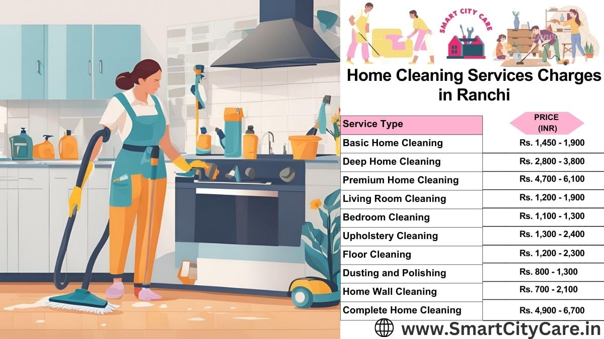 Home Cleaning Charges list in Ranchi